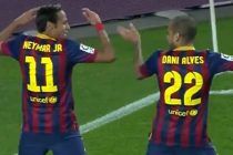 FC Barcelona's Neymar and Dani Alves