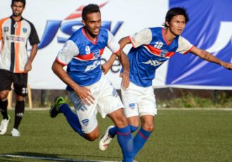 Robin Singh celebrates his Bengaluru FC goal