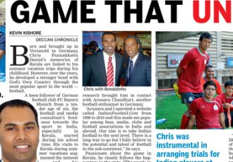 Deccan Chronicle publishes a feature on my work in the football business