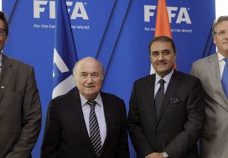 AIFF president Praful Patel meets FIFA president Joseph S. Blatter