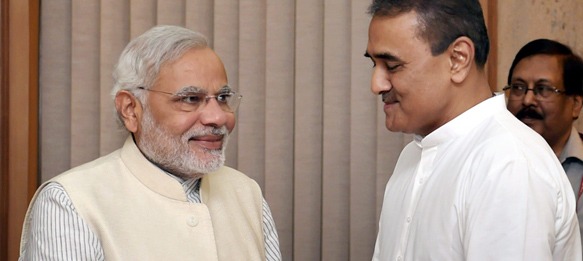 AIFF President Praful Patel with Prime Minister Narendra Modi