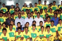 Goa Football Development Council kit distribution at Shiroda