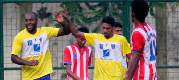 Josimar celebrates his goal for Mumbai FC