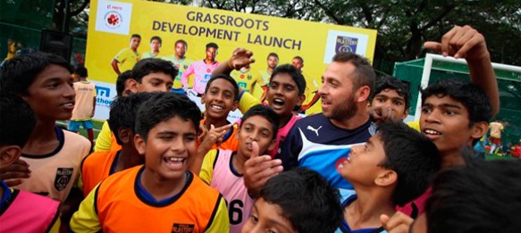 Michael Chopra during a Football Development Programme in Kerala