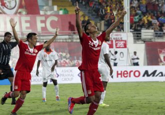 Thongkhosiem Haokip celebrates his goal for Pune FC