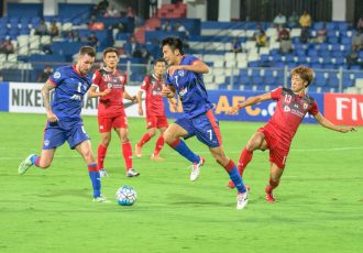 Bengaluru FC striker Kim Song Yong in action against Lao Toyota FC