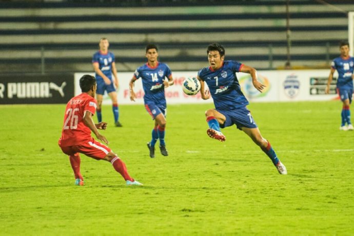 Federation Cup action between Bengaluru FC and Aizawl FC.