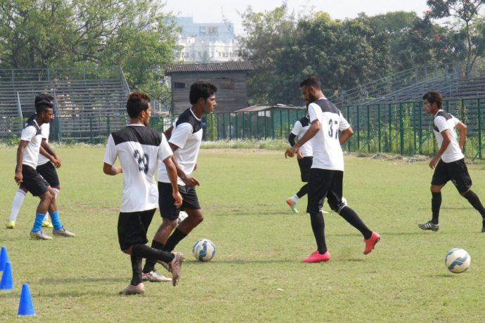Mohammedan Sporting Club during a practise session.
