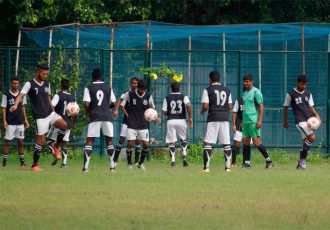 Mohammedan Sporting Club players during a training session.
