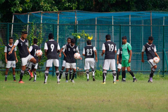 Mohammedan Sporting Club players during a training session.