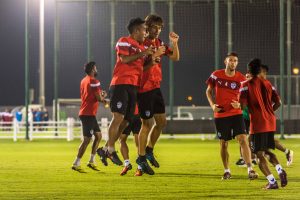 Bengaluru FC players are put through their paces at a training facility in Doha (Photo courtesy: Bengaluru FC)