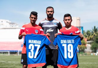 Mandar Rao Dessai, Arindam Bhattacharya and Sena Ralte join Bengaluru FC (Photo courtesy: Bengaluru FC)
