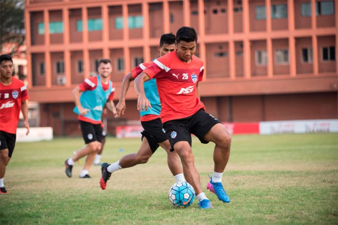 Bengaluru FC striker Daniel Lalhlimpuia in training (Photo courtesy: Bengaluru FC)