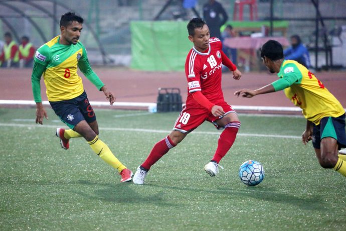 Match action during the I-League encounter Shillong Lajong FC v Chennai City FC (Photo courtesy: Shillong Lajong FC)