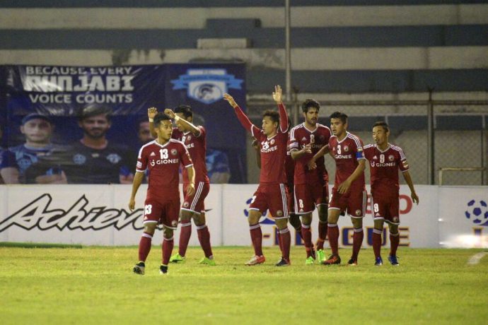 Shillong Lajong FC gather maximum against wobbling Minerva Punjab FC (Photo courtesy: I-League Media)