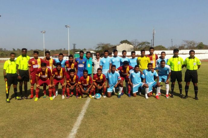 West Bengal and Services before their Santosh Trophy encounter (Photo courtesy: GFA)