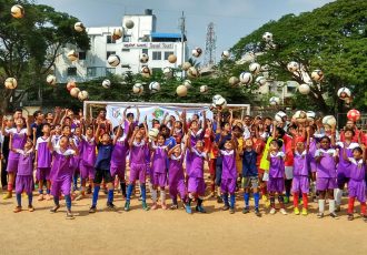 Roots Football celebrates AFC Grassroots Day with a social message (Photo courtesy: Game on Sports)