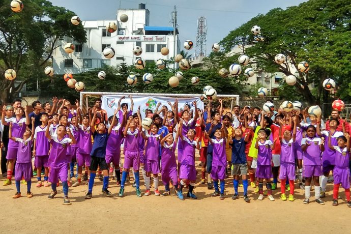 Roots Football celebrates AFC Grassroots Day with a social message (Photo courtesy: Game on Sports)