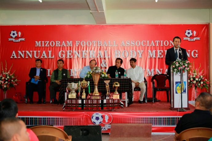 Mizoram FA’s General Body meets & celebrates different championship triumphs (Photo courtesy: Mizoram Football Association)