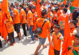 Neroca FC fans in Imphal (Photo courtesy: AIFF Media)