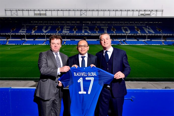 Patrick Latchford, Michael Chai and Alan McTavish in the Blackwell Global and Everton Football Club partnership deal. (Photo courtesy: Blackwell Global)