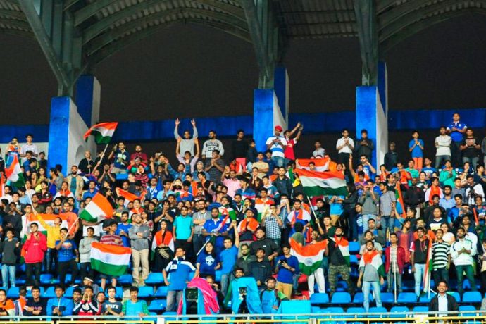 Indian football fans cheering for the Indian national team (Photo courtesy: AIFF Media)