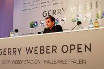 Swiss tennis legend Roger Federer facing the media after winning the GERRY WEBER OPEN 2017 (Photo courtesy: CPD Football)