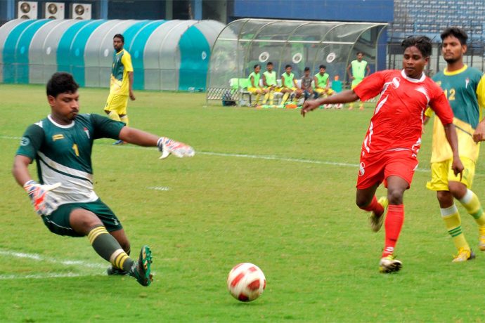 Sunrise Club registered an impressive 7-1 win against Independent Club in a FAO 1st Division League match on Thursday. (Photo courtesy: Football Association of Odisha)