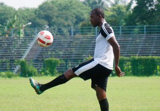 Aser Pierrick Dipanda Dicka during a Mohammedan Sporting Club training session (Photo courtesy: Mohammedan Sporting Club)