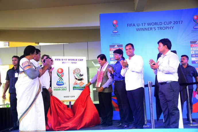Assam CM Sarbananda Sonowal launches Guwahati's FIFA U-17 World Cup India 2017 Host City Logo (Photo courtesy: FIFA U-17 World Cup India 2017 LOC)