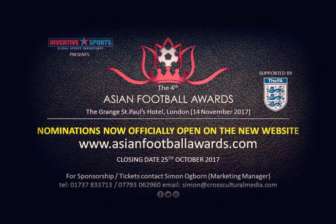 Nominations for The Asian Football Awards 2017 are now open