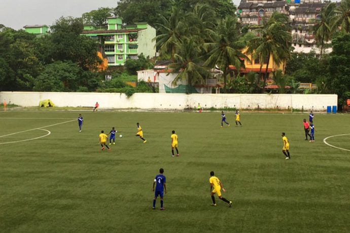 Match action during the Sub-Junior National Football Championship encounter Goa v Daman & Diu (Photo courtesy: Goa Football Association)