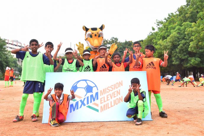 Football Takes Over Hyderabad with more than 1200 children attending the Mission XI Million festival (Phoro courtesy: FIFA U-17 World Cup India 2017)