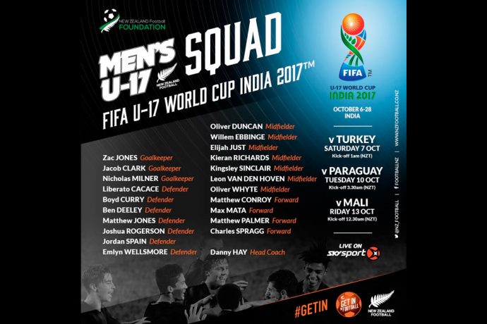 New Zealand announce FIFA U-17 World Cup India 2017 squad (Image courtesy: New Zealand Football)