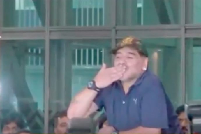 Diego Maradona arrives in Kolkata