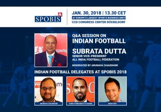 SPOBIS 2018 - Indian football delegation: Subrata Dutta, Arunava Chaudhuri, Chris Punnakkattu Daniel, Krish Roy