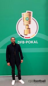 Chris Punnakkattu Daniel during the DFB-Pokal quarterfinal draw at the Deutsches Fußballmuseum in Dortmund. (© CPD Football)