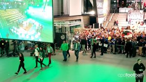 Fans gather at the Deutsches Fußballmuseum for the DFB-Pokal draw. (© CPD Football)