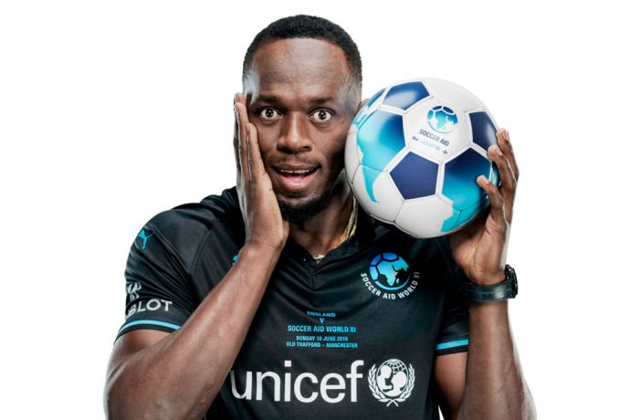 Usain Bolt to play first official football match at Old Trafford for Soccer Aid for Unicef (Photo courtesy: Unicef)