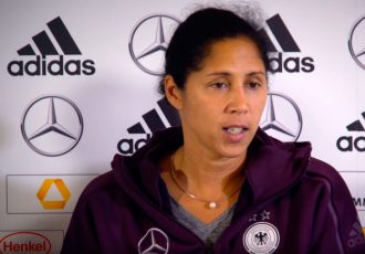 Germany's Women's national coach Steffi Jones (Photo courtesy: DFB TV)
