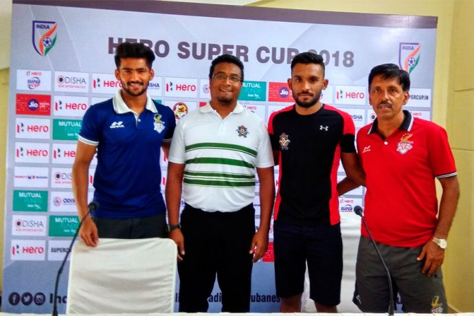 ATK and Chennai City FC Press Conference ahead of their Hero Super Cup match (Photo courtesy: AIFF Media)