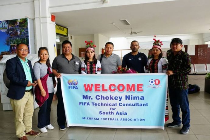Mizoram welcomes FIFA Technical Consultant Chokey Nima (Photo courtesy: Mizoram Football Association)