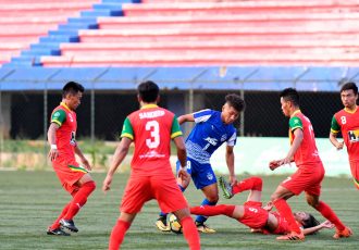 Action from BFC 'B's 2-2 draw against TRAU FC at the Bangalore Football Stadium, in Bengaluru. (Photo courtesy: Bengaluru FC)
