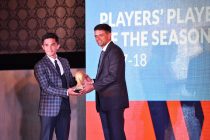 Sunil Chhetri and Rahul Dravid at the Bengaluru FC Awards Night 2018 (Photo courtesy: Bengaluru FC)