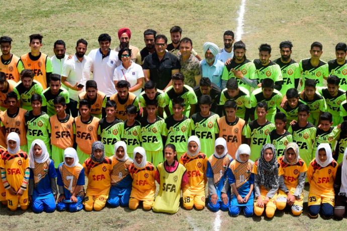 Director of TATA Sports Excellence Centre visits Kashmir. (Photo courtesy: State Football Academy J&K)