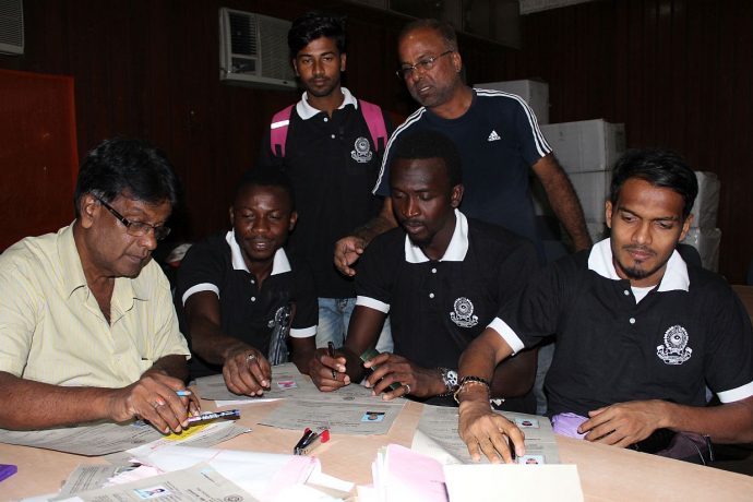 Mohammedan Sporting Club register nine more players at IFA office. (Photo courtesy: Mohammedan Sporting Club)