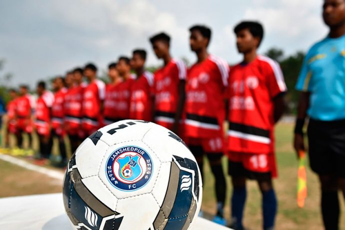 Jamshedpur FC make their presence felt at the JSA Super Division launch. (Photo courtesy: Jamshedpur FC)