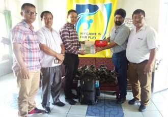 The Mizoram Football Association (MFA) received first aid kits from Excelsior Merchants (P) Ltd, Kolkata on June 26. (Photo courtesy: Mizoram Football Association)