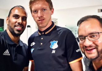 Chris Punnakkattu Daniel (CPD Football), Julian Nagelsmann (TSG 1899 Hoffenheim) and Arunava Chaudhuri (arunfoot).