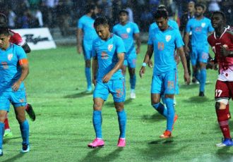 Indian national team players after their Hero Intercontinental Cup 2018 match against Kenya in Mumbai. (Photo courtesy: AIFF Media)